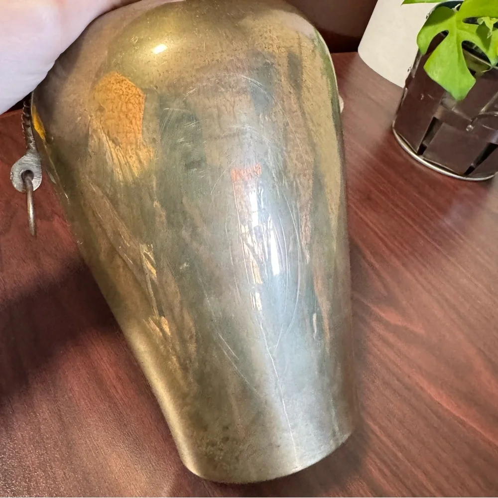 Vintage RIH Solid Brass, 8” Ring Handles Flower Vase, Flared Lip, Made In India